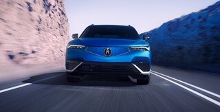 Acura 2024 ZDX in Double Apex Blue Pearl front view Acura 2024 ZDX in Double Apex Blue Pearl front view