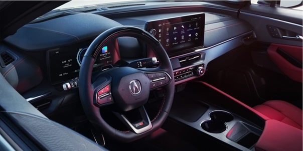 Acura 2024 ZDX Type S with flat-bottom leather-wrapped sport steering wheel Acura 2024 ZDX Type S with flat-bottom leather-wrapped sport steering wheel