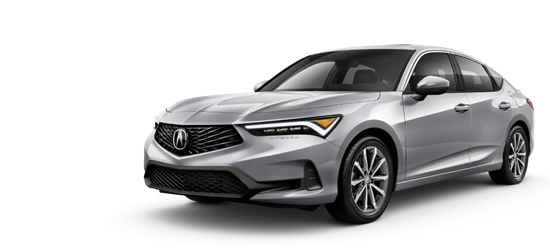 2026 Acura Integra Base in Solar Silver Metallic 3/4 front view.