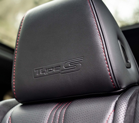 2026 Acura MDX Type S embossed headrest with red contrast stitching (Premium Performance SUV).